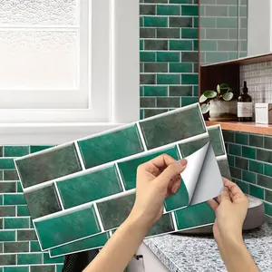 12pcs/24pcs/48pcs Retro PVC Self-adhesive Waterproof Wall Stickers, Waterproof Tile Decals for Kitchen, Bathroom, Floor, Tile or Wood, Home Decor, 5.9in x 11.8in #TOP PICKS