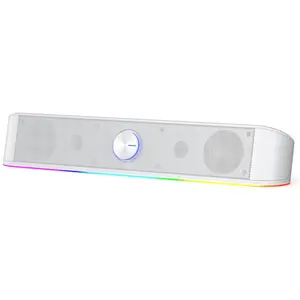 Redragon Desktop Soundbar Channel Computer Speaker with Dynamic  Lighting Audio Sync Touch Control Backlit Volume Knob USB Powered
