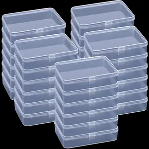30 Pcs Clear Plastic Beads Storage Containers Box with Lids Multiple Sizes Square Containers for Jewelry Beads Craft Supplies (4.1 x 3 x 1 Inch)