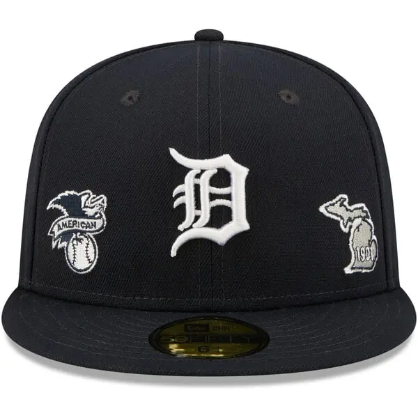 New Era MLB Detroit Tigers Identity 59FIFTY Fitted Baseball Cap Black Flat Brim Michigan 1901 Side Patch American League Heritage Embroidered Logo Streetwear Hip Hop Vintage TikTok Viral Gorras Gorra Beisbol Unisex
