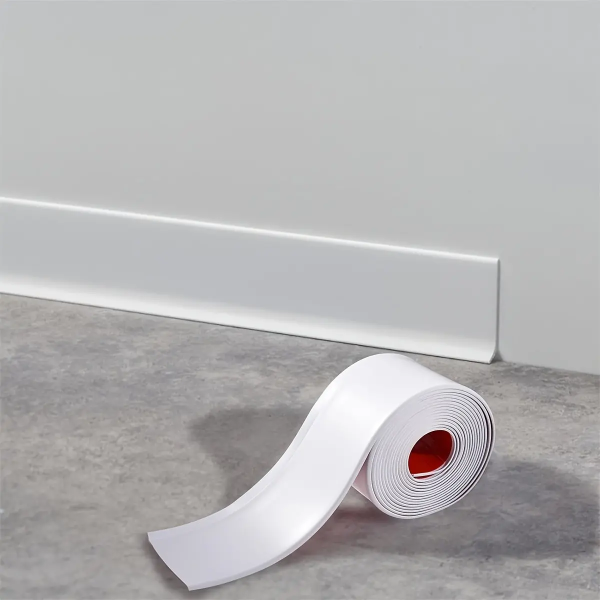 Self-Adhesive PVC Base Board, Base Board Wall, PVC Interior Moulding, Flexible Molded Decorative Corner Trim, Easy Installation, Ideal for Home Renovation and Decoration Upgrade