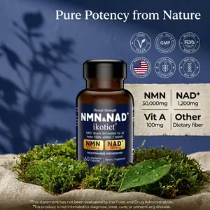 Daily Energy Support! Premium NMN & NAD+ Dietary Supplement with Advanced 4-in-1 Formula . 60 Vegan Capsules.