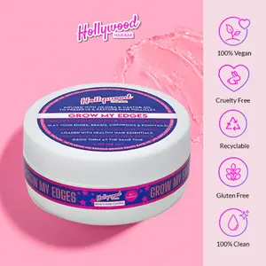 Hollywood HairBar Edge Control | Organic Castor, Paraben-Free Curly Gel for Smooth & Silky Hair