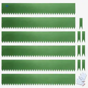 Metal Landscape Edging 6 Pack 40" L x 6" H,Galvanized Bendable Metal Garden Edging,Hammer- in Steel Landscape Edging with a Pair of Gloves and 7 Clips,Green (20 FT )