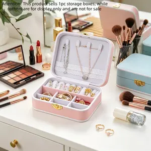 Luxury PU Leather Jewelry Box, Waterproof Travel Desktop Organizer, Ideal for Necklaces, Rings, Earrings, Elegant Gift for Women
