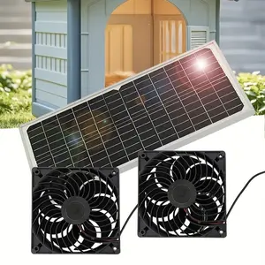 1pc Solar Dual Fan Intelligent Ventilation System for Chicken Coops, Rabbit Cages, Pet Houses Air Purification, Greenhouses, Tents, Rvs, Outdoor Workshop Air Circulation