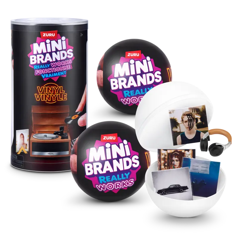 ZURU Mini Brands Vinyl Records Capsule Kit 2-PK - Exclusive Lola Young Version, Unisex Music-Themed Surprise Accessory Toy, Miniature Hobbies Kit Adults, Unique Cool Gifts (18+ Age Rec, Choking Hazard Small Parts)