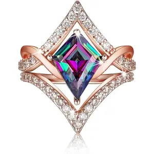 Alexandrite Engagement Rings for Women Wedding Ring Promise Rings for Her Rose  Mood Birthstone Rings Christmas Anniversary Birthday Valentine's Day