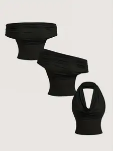 Women's Plain Draped Neck Multifunctional Fashion Vest Top, Backless Halter Tie, Three Ways to Wear, Stylish and Versatile, Perfect for Any Occasion