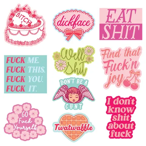 Swears Sticker Extra Large Stickers for Adults Funny Adhesives with Memes Funny Stickers with Colorful Graphic Decals Funny offensive  Multi
