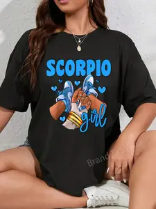 100% Cotton Scorpio Girl Sneakers Astrology Zodiac Sign Black Women T-Shirt