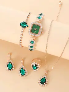 6-piece exquisite women's watch set, fashionable quartz watch, casual watch, women's watch set