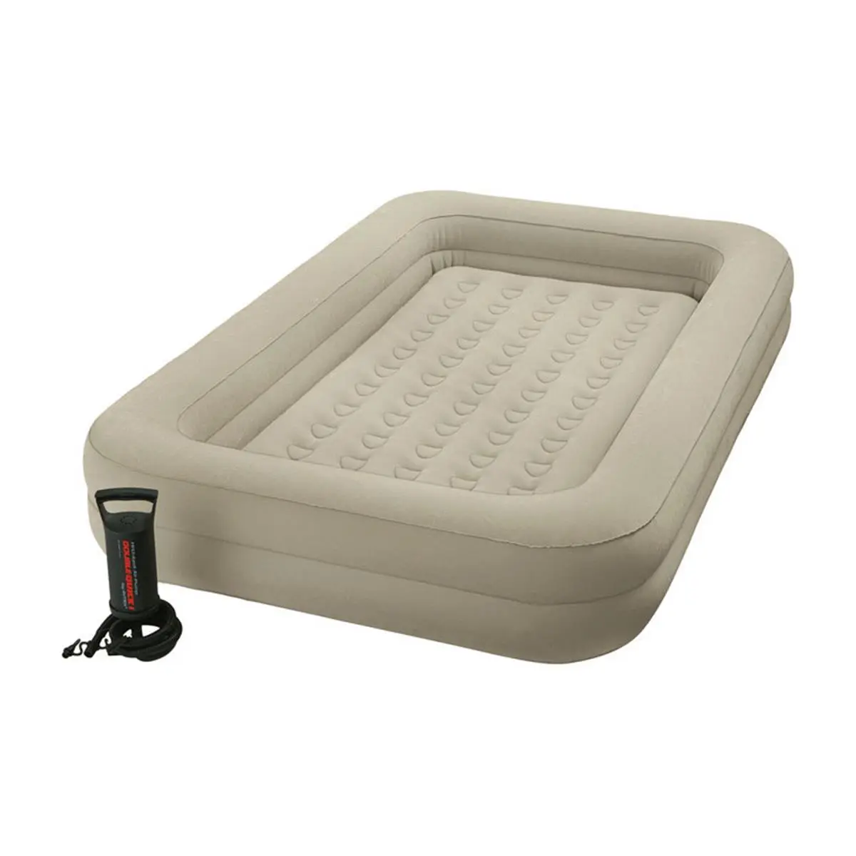 212 MAIN Intex 8924748 Kidz Twin Inflatable Bed - Portable Type, Travel Use, Beige, Included Pump, Camping & Hiking Sleeping Gear