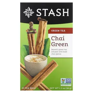 Stash Tea Green Tea, Chai Green , 20 Tea Bags, 1.3 oz (38 g)