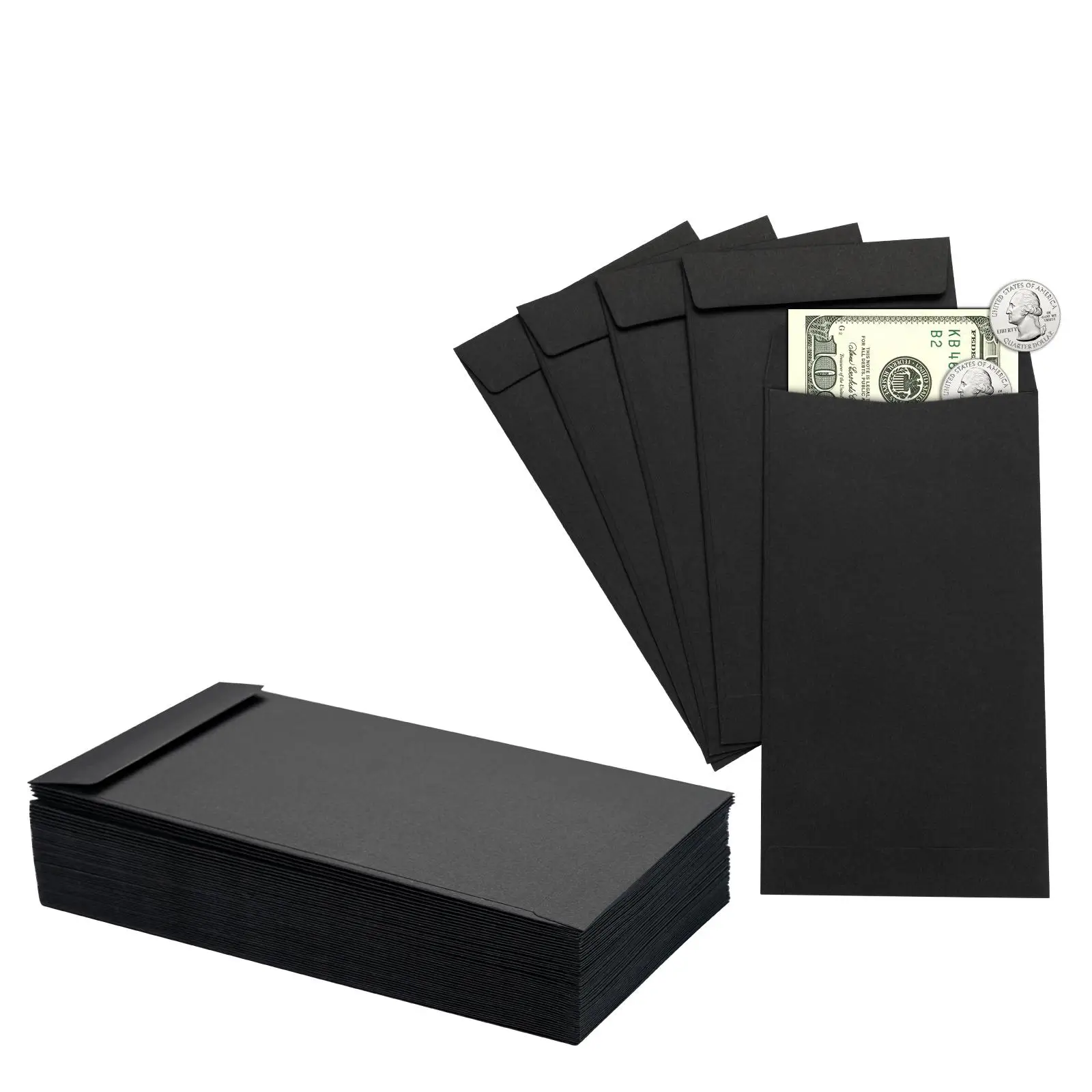 Multifunctional Cash Envelope, 100pcs Square Solid Color Cash Paper Envelopes, Storage Supplies For Cash, Envelopes & Postal Supplies, Office Supplies