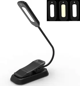 USB Rechargeable Book Light, 12 LED Reading Lamp with 3 Brightness Levels, Eye-Friendly Night Light for Reading