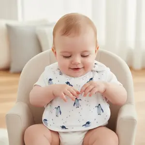 Baby Cotton Bib Set for Boys and Girls, Adjustable Baby Bibs for Saliva and Teething, Soft Fabric Newborn Feeding Essential, 6 Pieces