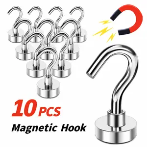 Mini Magnetic Hooks 10 Pack – Small Hooks for Kitchen, Fridge, Cruise Cabin Organization