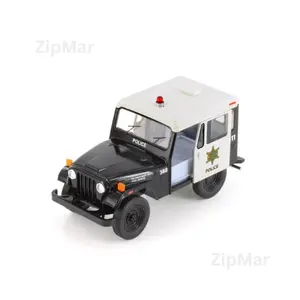 1971 Jeep DJ-5B Police Edition, Black /White - Kinsmart 5433DP - 1/26 Scale Diecast Model Car