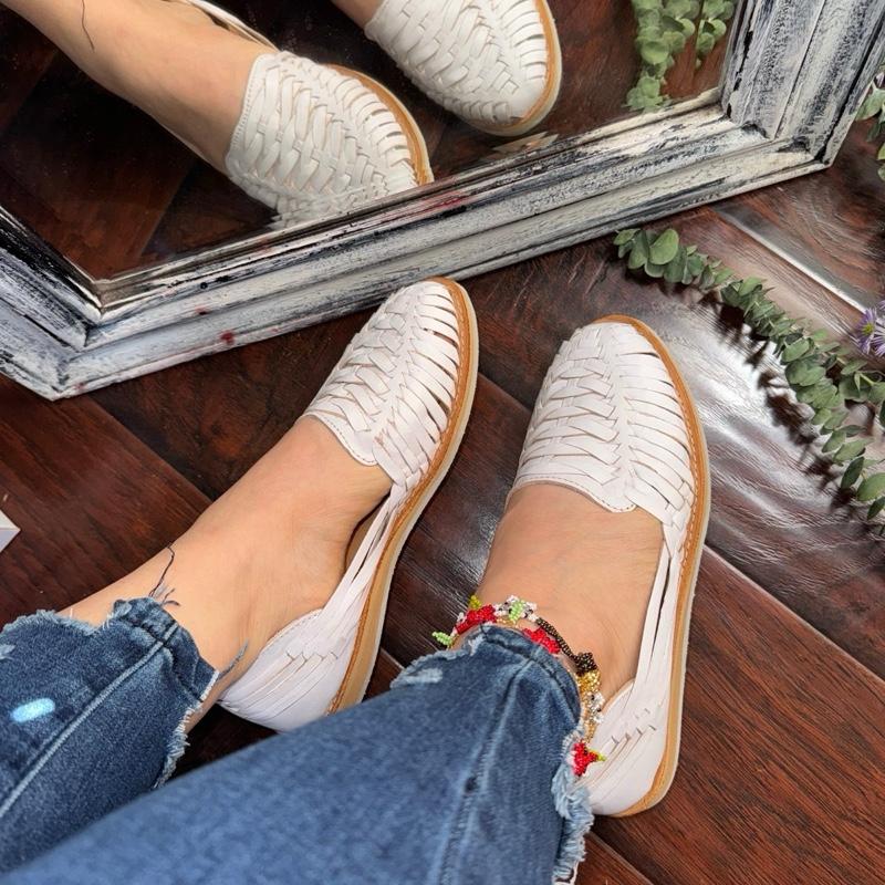 Huarache Sandal - Handmade Mexican Hecho in Michoacán, Colorful Leather, Open Toe, Casual Footwear for Women, Perfect Choice for Wide Feet - Running