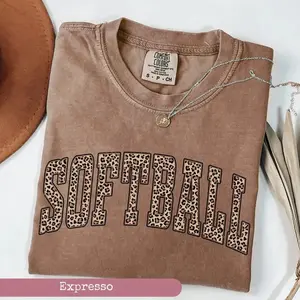 Comfort Colors Leopard Softball Shirt, Softball Shirt, Sport Shirts, Softball Gifts, Sports Tshirt, Tshirts For Softball Lover - Printfamily