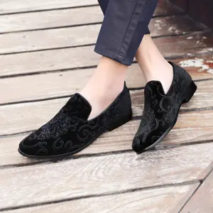 Amali Bryant Slip On Paisley Velvet Loafer For Men