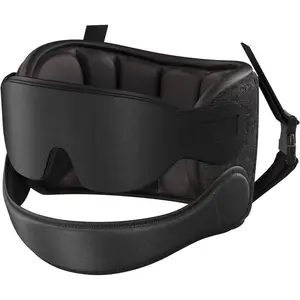 Airplane Pillow Combo with Chin Strap, Travel Pillows for Airplanes with Sleep Eye Mask, Plane Pillow for Long Flights, Road Trips, 360° Headrest, Stop Bobblehead, Black