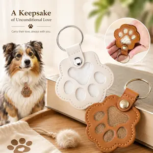 Dog Cat Fur Keepsake Keychain, Leather Pet Hair Storage Charm, Small Memorial Holder for Pet Lovers, Daily Carry Remembrance Gift for Pets  Emotional