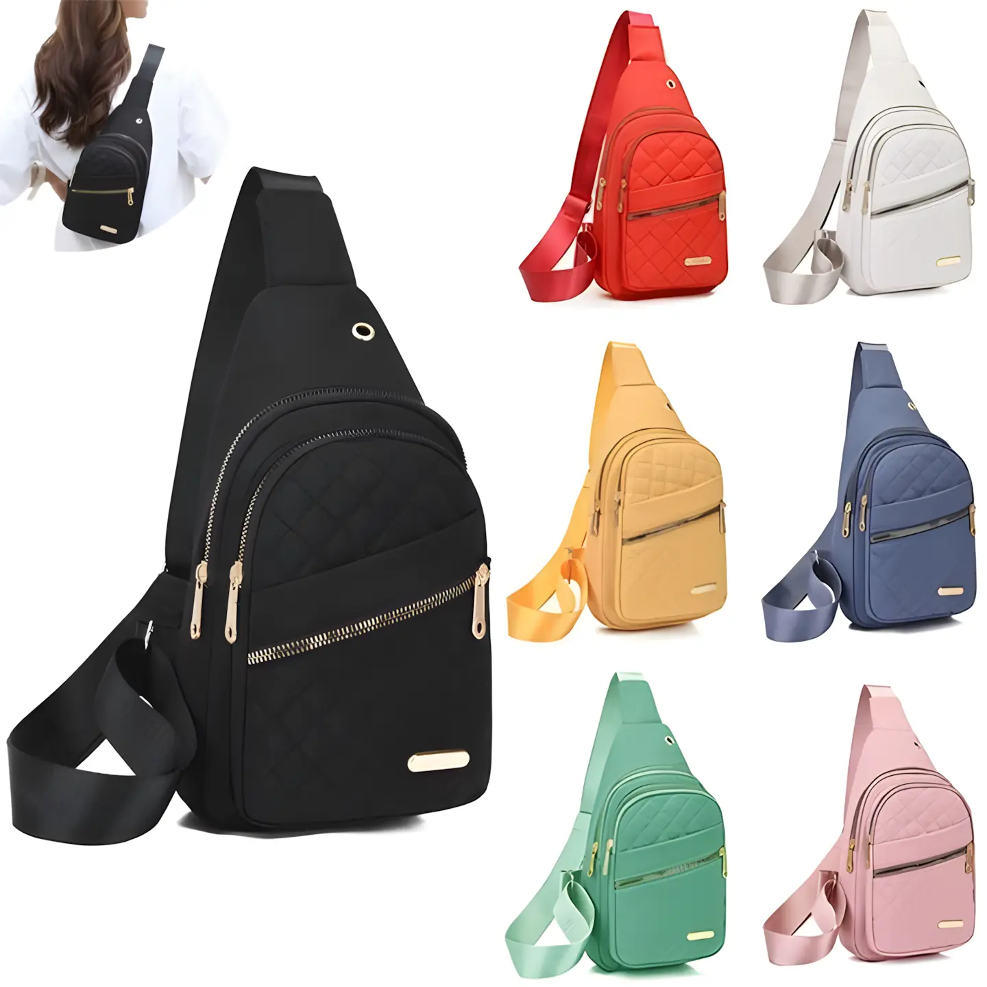 Summer Quilted Fanny Pack | Large Capacity | 2025 Summer Outfits All-match | Adjustable Sling Bag for Daily Use | Lightweight & Waterproof
