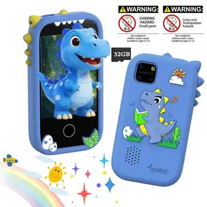 Kids Smart Toy Phone, Dinosaur & Unicorn Designs, Photo Video Recording, Multi-Language, Soft Silicone Case, 32GB Memory Card, Ideal For Family Gatherings & Outdoor Activities, Christmas Birthday Gift For Kids Ages 3-12