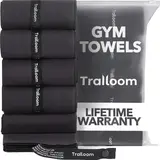 Trailoom Gym Towels 5 Pack - Microfiber Workout Towels - Quick Dry, Highly Absorbing, Soft on Skin, Odor-Free,Sweat Towel , Sports Towel for Hot Yoga, Tennis, Running, Exercise, Working Out, Camping for Women & Men