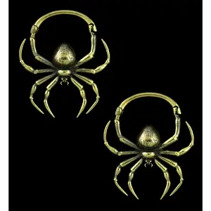 Spider Brass Hinged Ear Weights