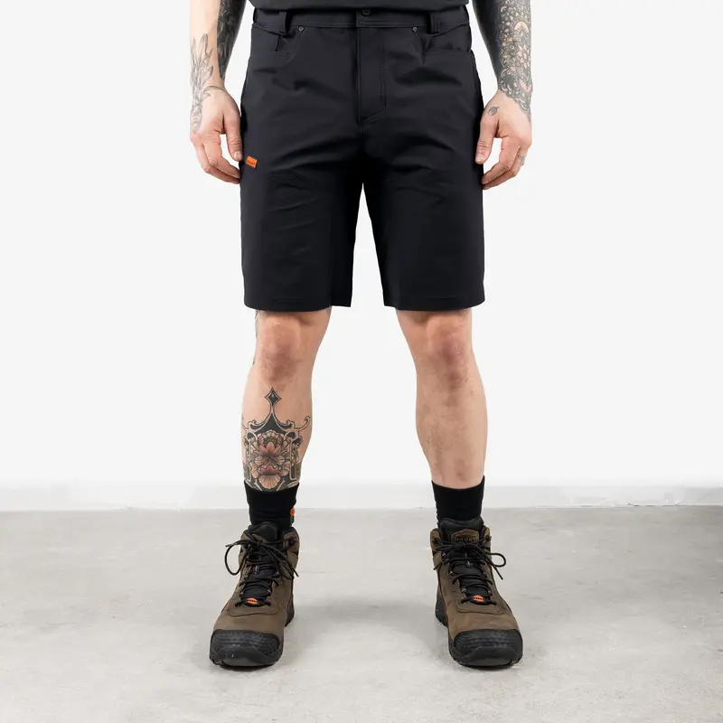 black mens dress shorts Derek Rose London Men's Shorts Harris Lyocell Cotton Black main image 0