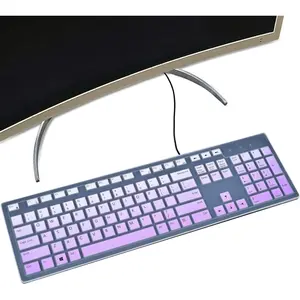 Keyboard Cover for  KM636  Keyboard &  KB216 Wired/ Optiplex 5250 3050 3240 5460 7450 7050/ Inspiron AIO 3475/3670/3477 -in One Desktop Keyboard Cover , Light Purple
