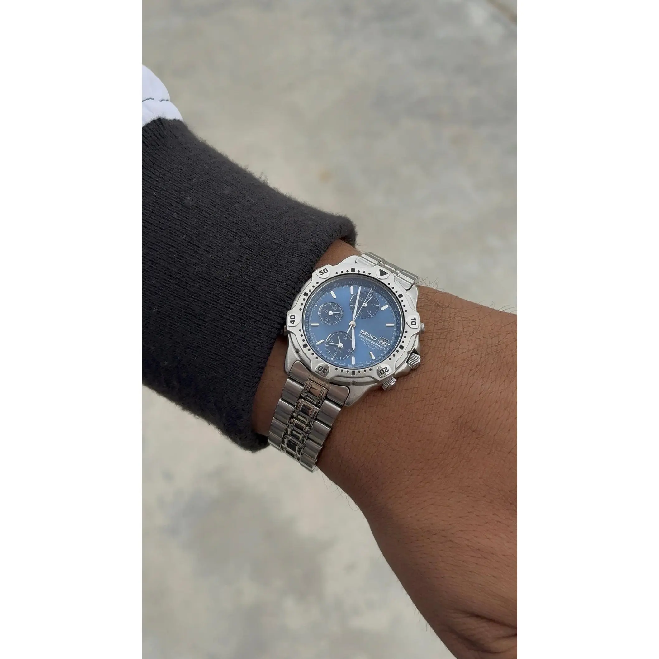 1991 Seiko Quartz Chronograph Alarm Watch 39mm