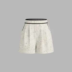 Cider [size 2-10] Tweed Mid Rise Contrasting Binding Pocket Shorts