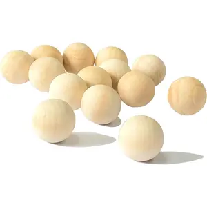 100 count 1 Inch Wooden Balls Round  Beads Unfinished Wooden Sphere for DIY Crafts