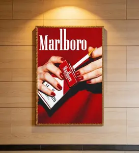 [Sale off up to 50%] [Free ship] [No Frame] Vintage Marlboro cigarettes, western cigarettes poster, no frame, gift for others, home decoration