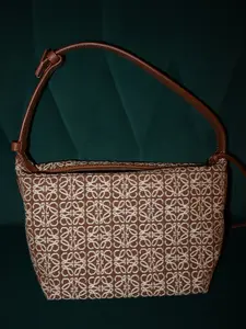 Pre-owned Loewe cANVAS Shoulder Bags Brown Cubi Anagram Shoulder Bag Pre Loved