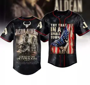 Try That In A Small Town Jason Aldean Baseball Jersey Shirt, Baseball Jersey Shirt, Outdoor Sports, Sport Shirt, Dynamic And Comfortable