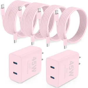 45W Dual Port For iPhone 17 16 15 Charger,USB C Fast Charging Block and 10ft Type C to C Cable Cord Long for Apple iPhone 17 Pro Max/17 Air/16 Pro/15 Plus/iPad/mini Electronic Cellphone