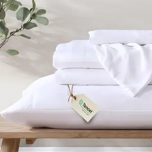 Eucalyptus Tencel Lyocell Sheet Set, Silky Soft & Smooth Cooling Sheets for -Season, Sustainably Made, -Wicking,  - Full, White
