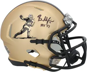 Baker Mayfield Oklahoma Sooners Autographed Gold Heisman Speed Mini Helmet with "Heisman 17" Inscription - Fanatics Authentic Certified