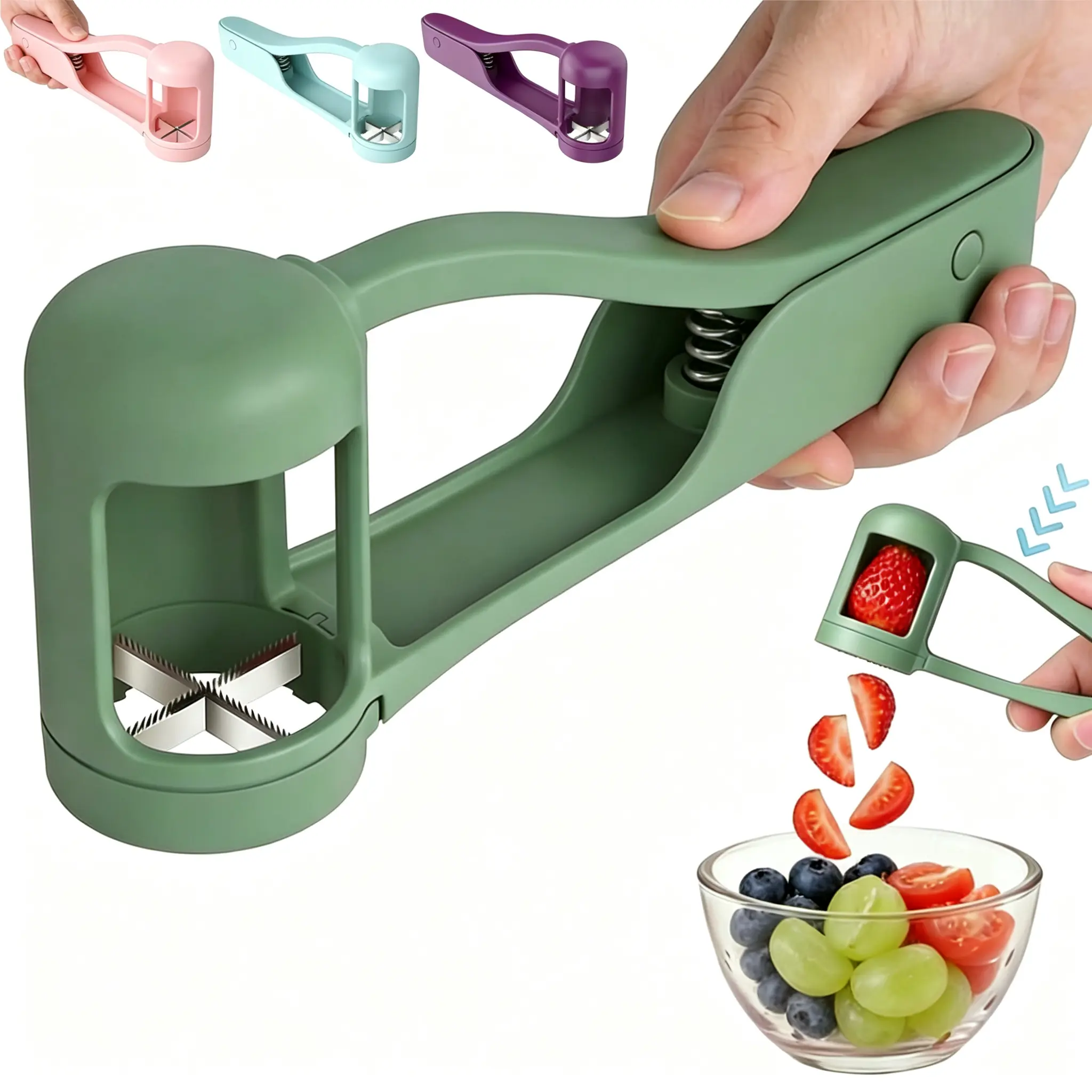 Grape Cutter Tool for Toddlers - Grape Slicer, Grape Quarter Food Tomato Cutter Tool for Toddlers and Baby, Grape Cherry Tomato Slicer - BPA Free