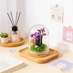 Mini Crystal Point Gemstone Sculpture, Cute Carved Stone for Miniature Landscaping, Ideal for Home Garden Decor, Lawn & Yard Enhancement