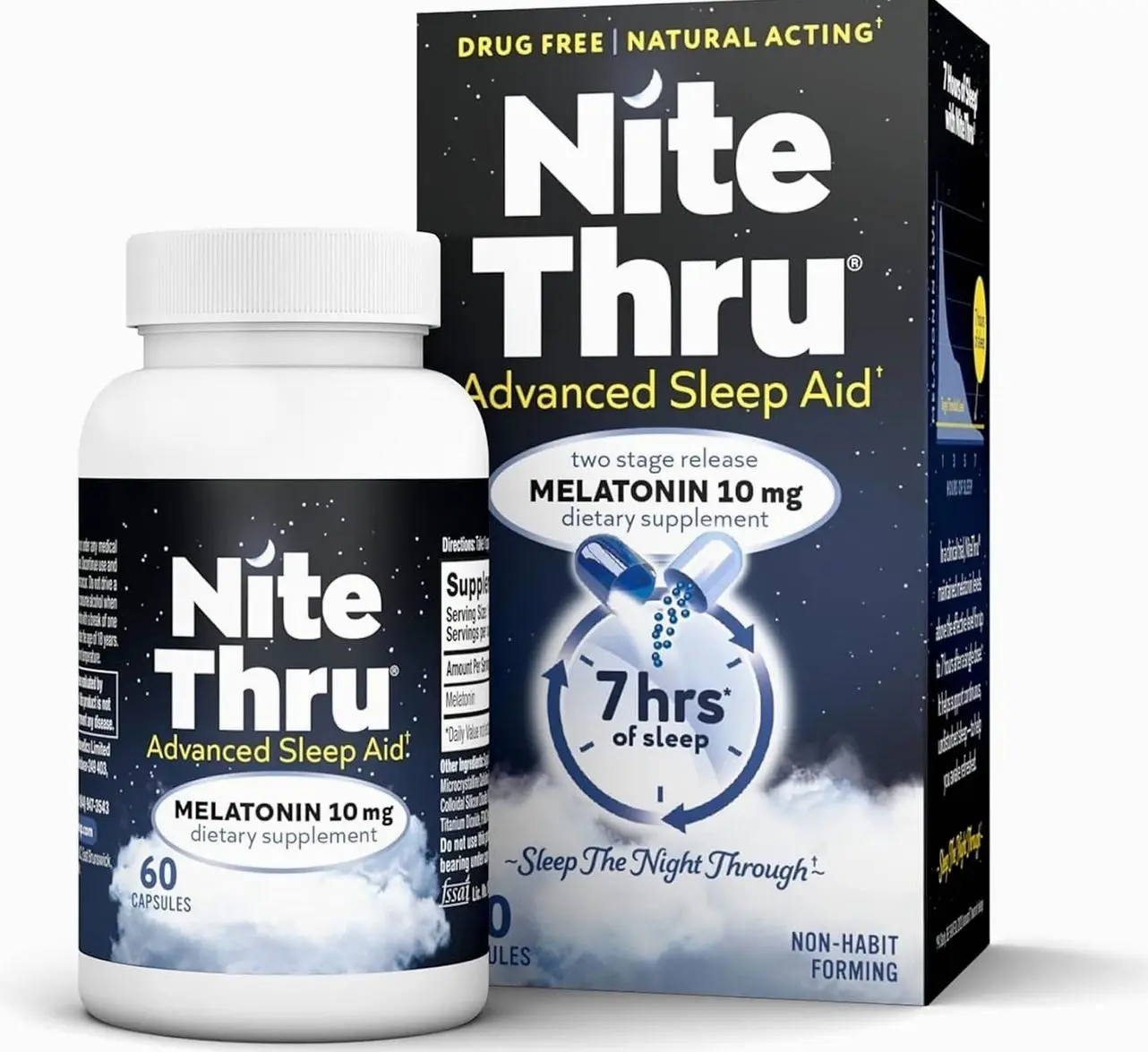 Advanced Sleep Aid Melatonin Dietary Supplement, 10mg Capsules, 60 Count