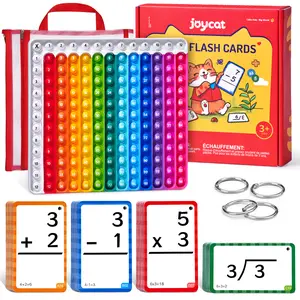 Math Fidget Toys, Math Game with Addition, Subtraction, Multiplication, Division Flash Cards or Time Table, Math Flash Cards + Pop Fidget Chart