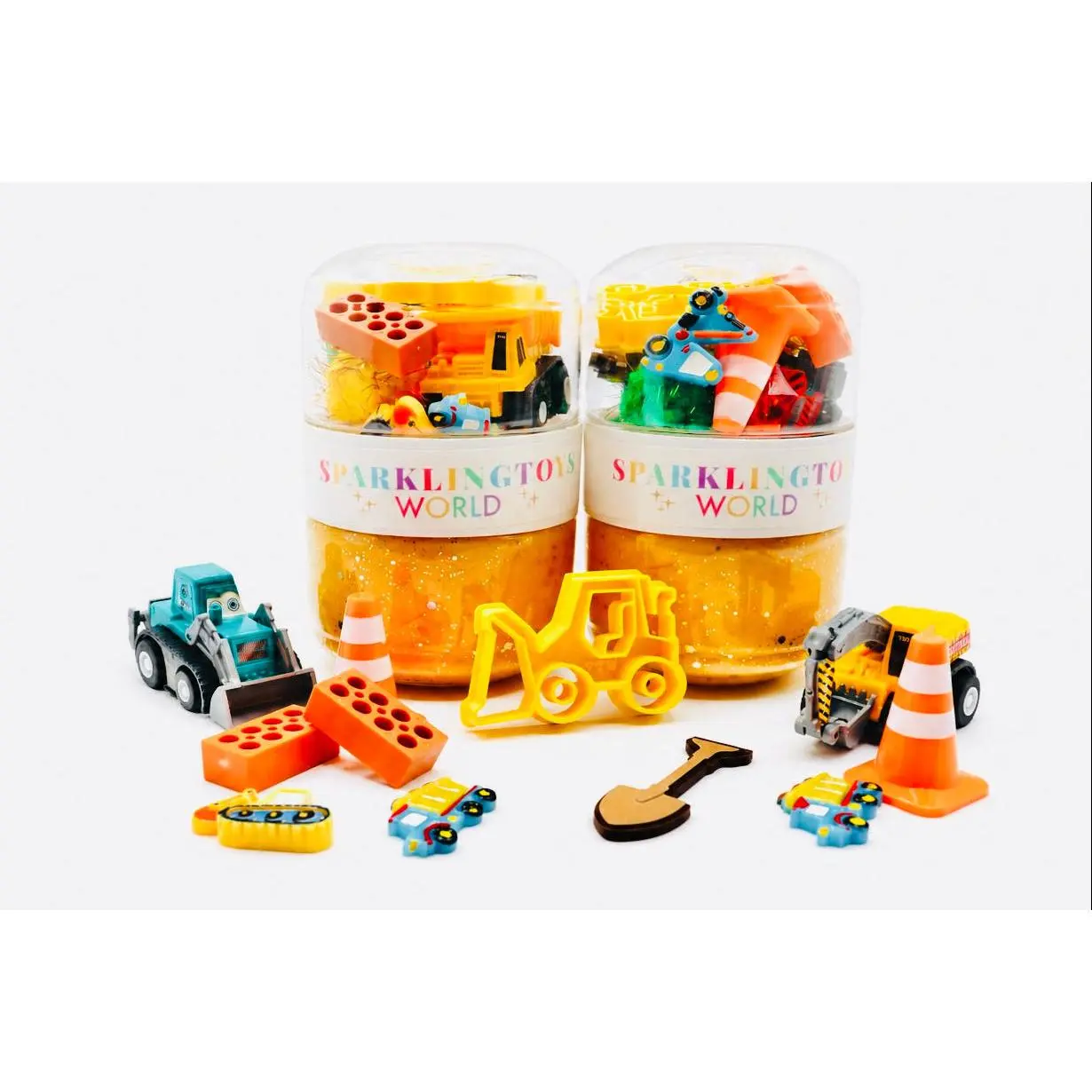 Construction On-The-Go Playdough Jar | Portable Kids Sensory Kit