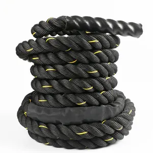 Battle Rope with Protective Cover, Durable Exercise Rope for Cross Training & Home Gym, Strength Training Rope, Fitness Workout Equipment