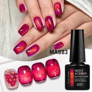 7ML Dragon Fruit Glass Magnetic Nail Gel Polish, Shiny Crystal Cat Eye Effect, DIY Nail Art, Ideal for Painting and Halloween Decorations, UV Light Gel